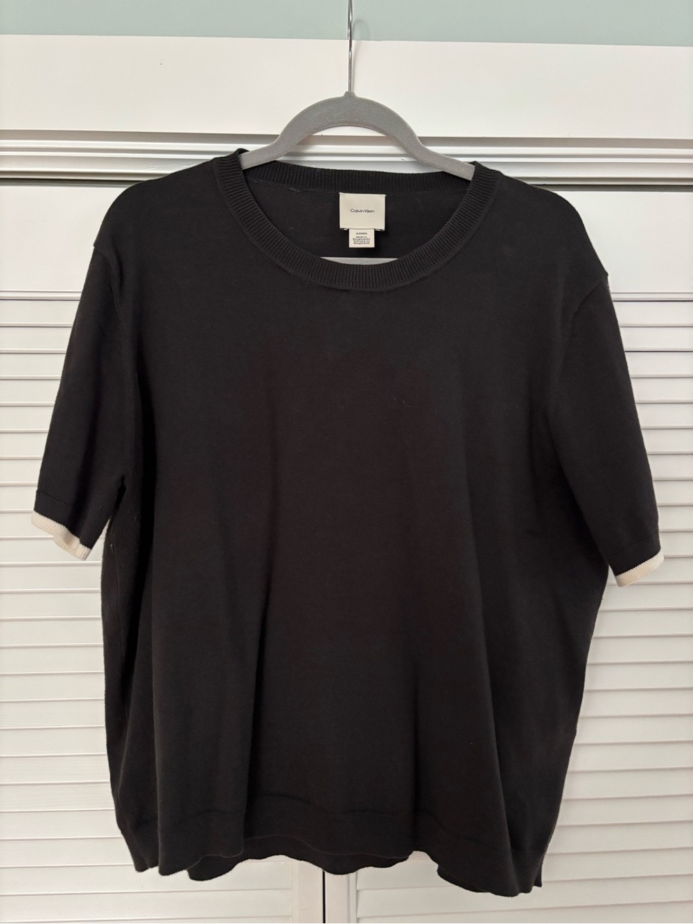 Calvin Klein Black Short-Sleeve Crewneck with Contrast Trim